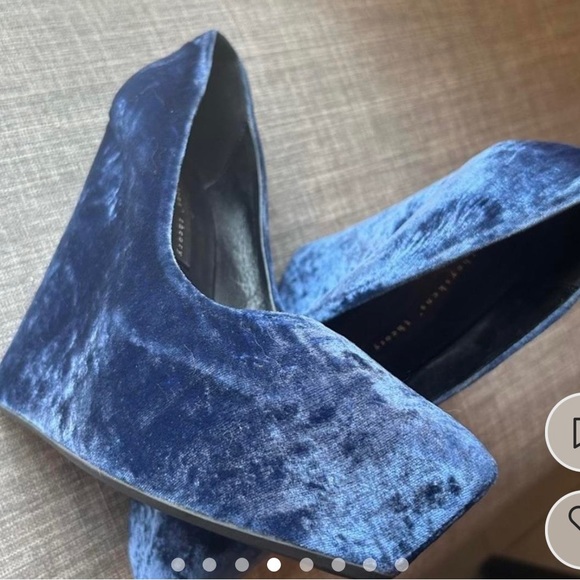 Theyskens’ Theory Beautiful Blue Velvet Platform Wedge - Size 38 - Picture 1 of 8